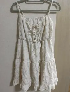 MAJESTIC LEGON レースアップフレアキャミワンピ