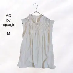 エージーバイアクアガール ノースリーブ ブラウス 上品 きれいめ シンプル M
