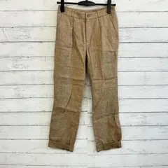 美品 ローレンラルフローレン ツイード チェックパンツ 茶 XS スリムのサムネイル