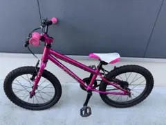【送料込み】ヨツバサイクル14インチ ネイビー　純正スタンド+未使用補助輪付 美品】ヨツバサイクル14インチ ネイビー 純正スタンド+未使用補助輪付