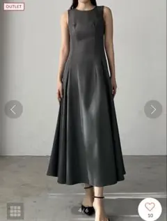 louere バックオープンノースリーブフレアワンピース S