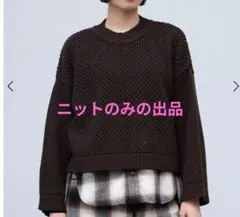 透かし編み ダークブラウン セーター フリーサイズ（ニットのみ）のサムネイル