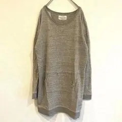 【ゴア】スウェット素材　グレー　チュニック丈　トップス　コットン　フリーサイズ
