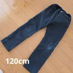 男女兼用裏起毛 チェック柄 ロングパンツ ネイビー 120cm