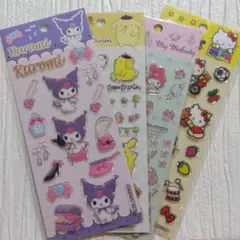 サンリオ ぷっくりクリスタルシール ステッカー 4枚セット アメステ付き