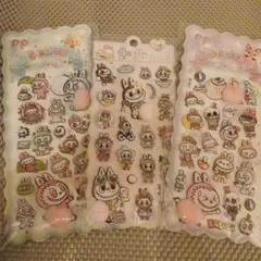 ラブブ　ぷにぷにおしり　マシュマロ　立体　3枚セット