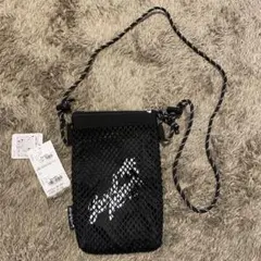 ローカルモーション　ブラックメッシュショルダーバッグ