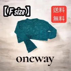 【即日発送】oneway F size 透かし編み クロップド丈 ニットのサムネイル