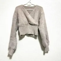 GRL フェザーニットカシュクールショート丈トップス ［kz286］