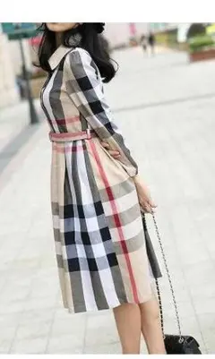 チェックワンピース　美品　サイズL