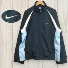 ナイキ NIKE ナイロンジャケット 00s 刺繍ロゴ 切替デザイン L 古着