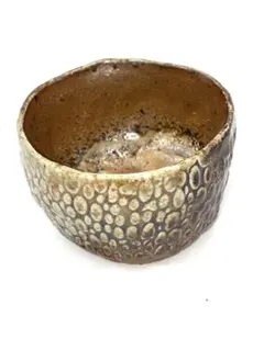 備前焼　凹凸カップ 茶色とベージュ（KG021）