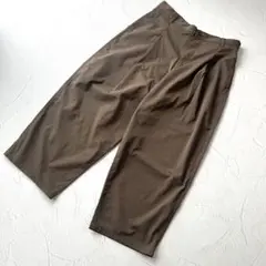 美品 無印良品　撥水ストレッチチノタックワイドパンツ　XLサイズ　モカブラウン