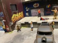 【1/64スケール】アメリカ西海岸 ストリート裏路地ジオラマ LED街灯付き 1/64スケール】アメリカ西海岸 ストリート裏路地ジオラマ LED街灯付き