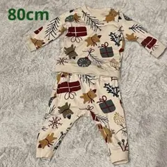【翌日発送】H&M クリスマス柄 ベビー　セットアップ　80cm