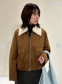 Mila Owen ステンカラーフェイクレザーブルゾンのサムネイル