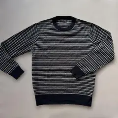 NANO UNIVERSE ネイビー/ホワイトストライプ セーター