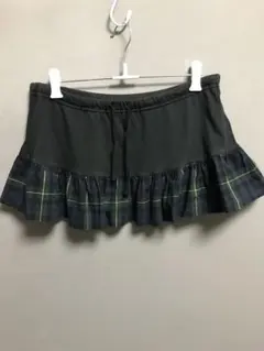 ❤️グリーンチェック　ミニスカート