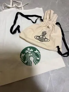 【最終値下げ】Vivienne Westwood 巾着ポーチ&スターバックスのサムネイル