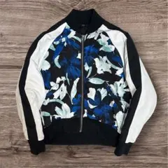 AZUL BY MOUSSY フラワー柄 ブルゾン 総柄 花柄 青 黒 M 白