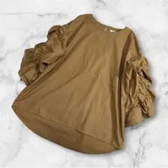 CANOA バルーンスリーブ ブラウン シャツ ブラウス Mサイズ