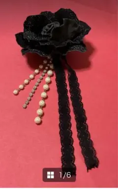 黒のバラブローチ・コサージュ