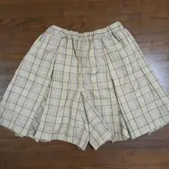 COMME CA ISMチェック柄 プリーツキュロットスカート
