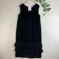 【新品タグ付き】 IENA イエナ ノースリーブ 切替 膝丈ワンピース ブラック