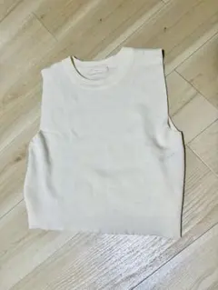 エニィスィス　ベスト ホワイト ノースリーブ ニットオンワード樫山anysis