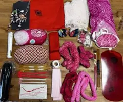 和装小物 いろいろ 鹿の子 羽織紐 笄 衿芯 つまみかんざし ビラ簪