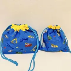 お弁当袋x1コップ袋x1ハンドメイドセット　車