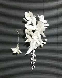 ☆訳ありお買い得☆フラワーイヤーカフ・フックピアス☆ウェディング