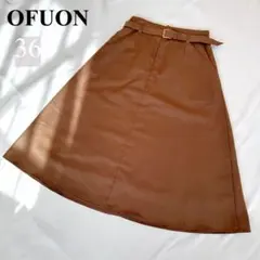OFUON ベルト付き フレアスカート ミモレ丈 36のサムネイル