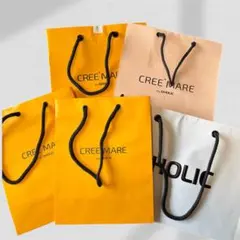 ショップ袋 中サイズ 5枚セット まとめ売り DHOLIC CREE'MARE