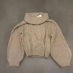 E hyphen world galleryオフタートルケーブルプルオーバー