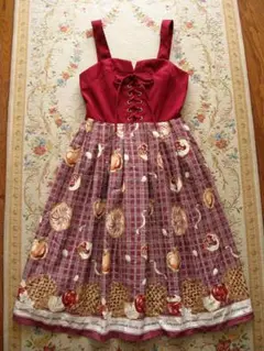 axes femme poetique アップルパイレースアップワンピース