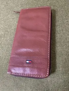 【 TOMMY HILFIGE】 長財布 本革 レザー ブラウン箱つき