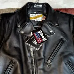 美品人気618Schott ダブルライダース 38バイカータグ　ハンガー付