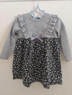 Pupil House フリル付き　花柄　長袖トップス