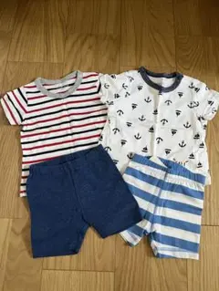 【4枚セット】Tシャツ　短パン　60-70（西松屋 ユニクロ H&M）