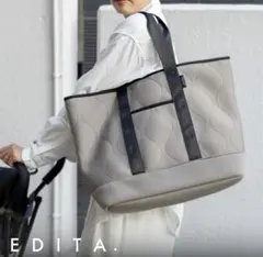 美品！　EDITA グレージュ　トートバッグのサムネイル