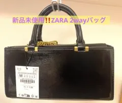 新品未使用‼️ZARA エナメル ショルダーバッグ ブラックのサムネイル