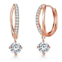 ゴールド フープピアス レディース ジルコニア 18金 k18 シルバー925★