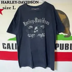 00s HARLEY-DAVIDSON Tシャツ 墨黒 ブラック サイズL 古着
