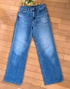 UNIQLO カイハラデニムハイライズワイドストレート23インチ美品