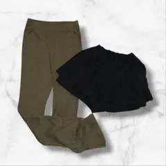 【キッズまとめ売り女の子】フレアスカート パンツ ウエストゴム(150・160)