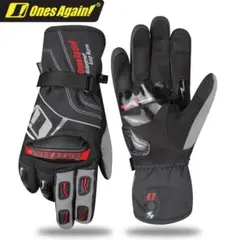 バイク グローブ MG01 手袋 冬 ウインター 防水 スマホ Lサイズ赤白黒＃
