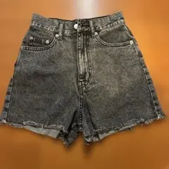 WEGO デニムショートパンツ ブラック ケミカルウォッシュ XSのサムネイル