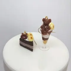 パフェ、チョコレート、ケーキ、ピアス、イヤリング