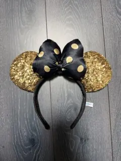 ディズニーランド　シー　ミニー　カチューシャ　 スパンコール　ゴールド